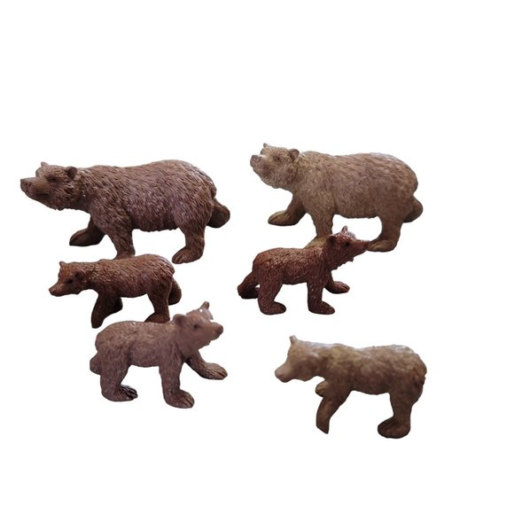 mini plastic figurine bears perfect for cake toppers, train sets, and diorama - Picture 2 of 10